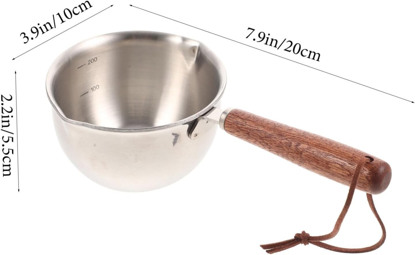 1 Qt Stainless Steel Milk Pot W/ Double Sided Pouring Lips Small Saucepan Stove