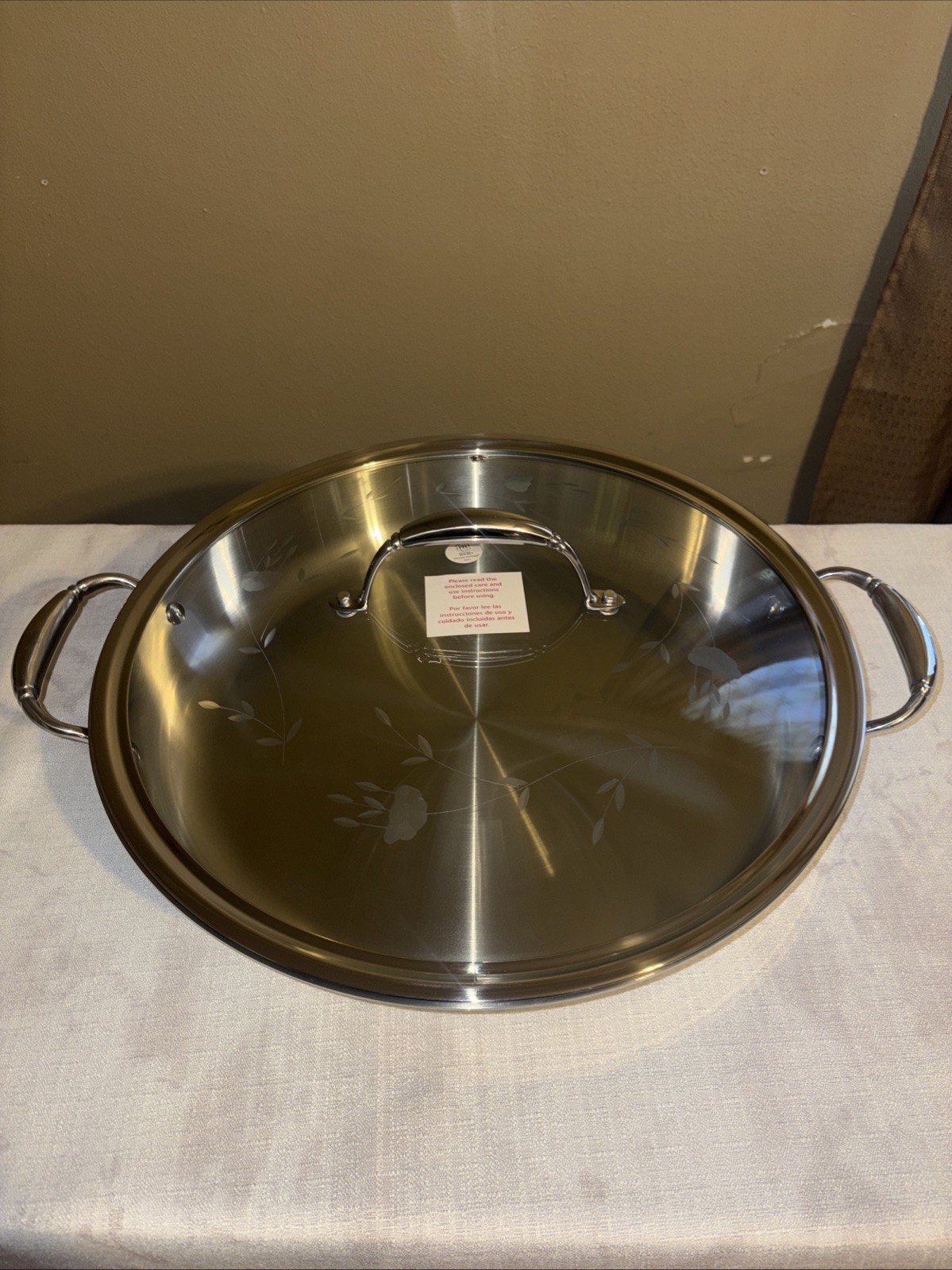 Princess House Tri-Ply Stainless Steel 15”/38.1 cm Paella Pan 10838