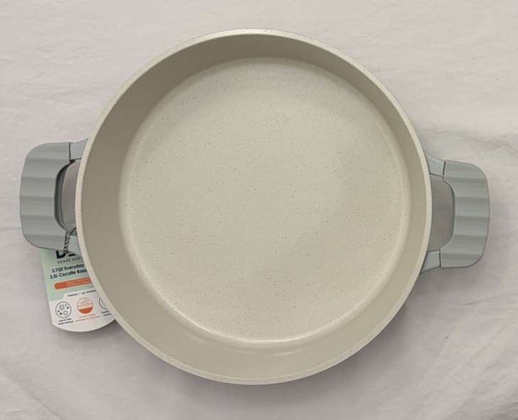 D&W 3.7qt Low Casserole 11” Pan W/Lid Nonstick Seafoam Green W/Handles NEW