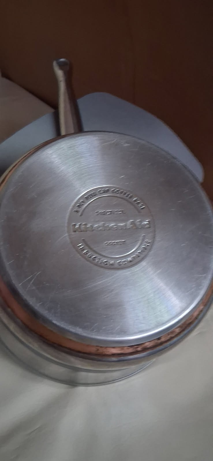 KitchenAid 5-Ply Full Cap Copper Base 31/2qt. Induction Compatible Saucepan/lid
