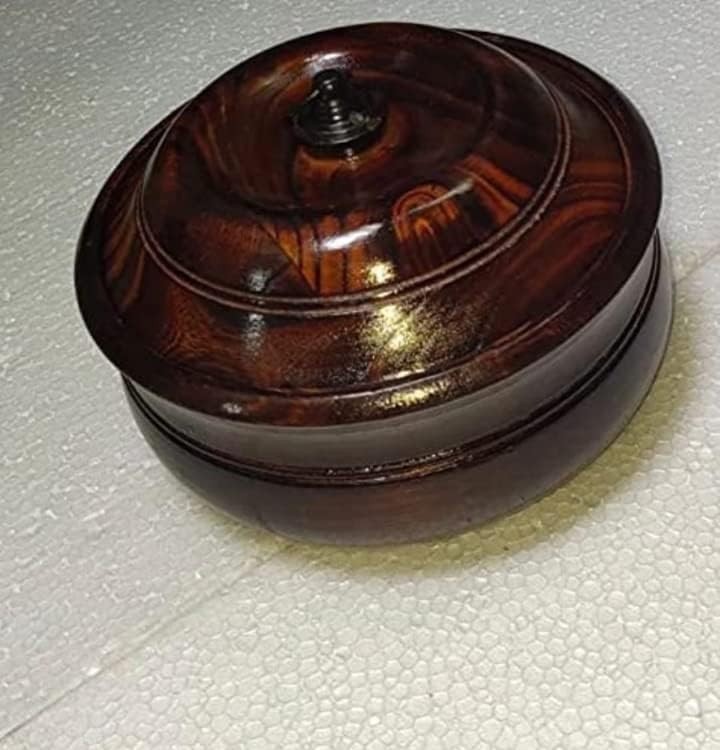 Wood Chapati Box, Wooden Hot Pot Roti Dabba with Lid, Roti Storage Server Basket