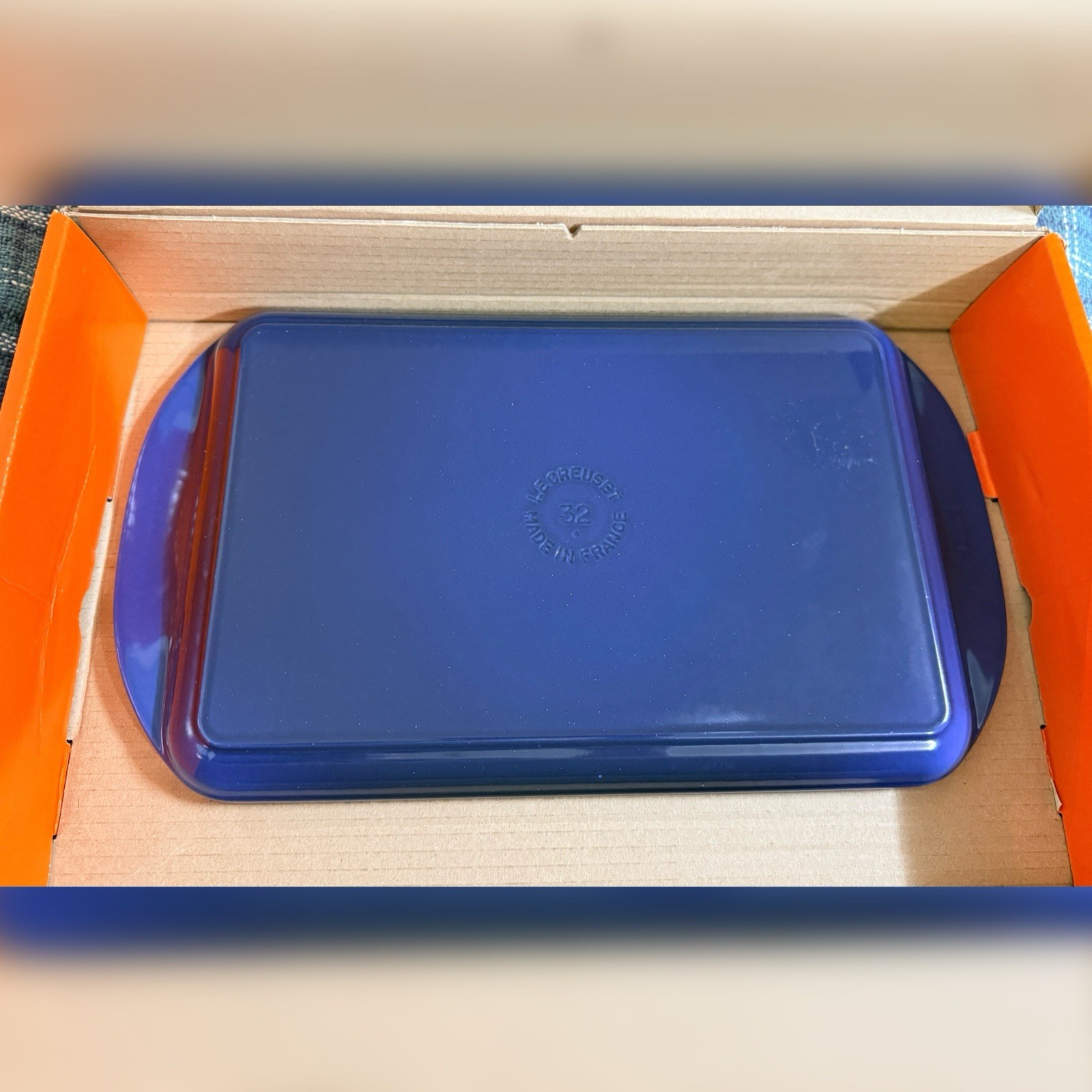 Le Creuset Lapis Blue 32cm Rectangular Skinny Grill Cast Iron New in Box