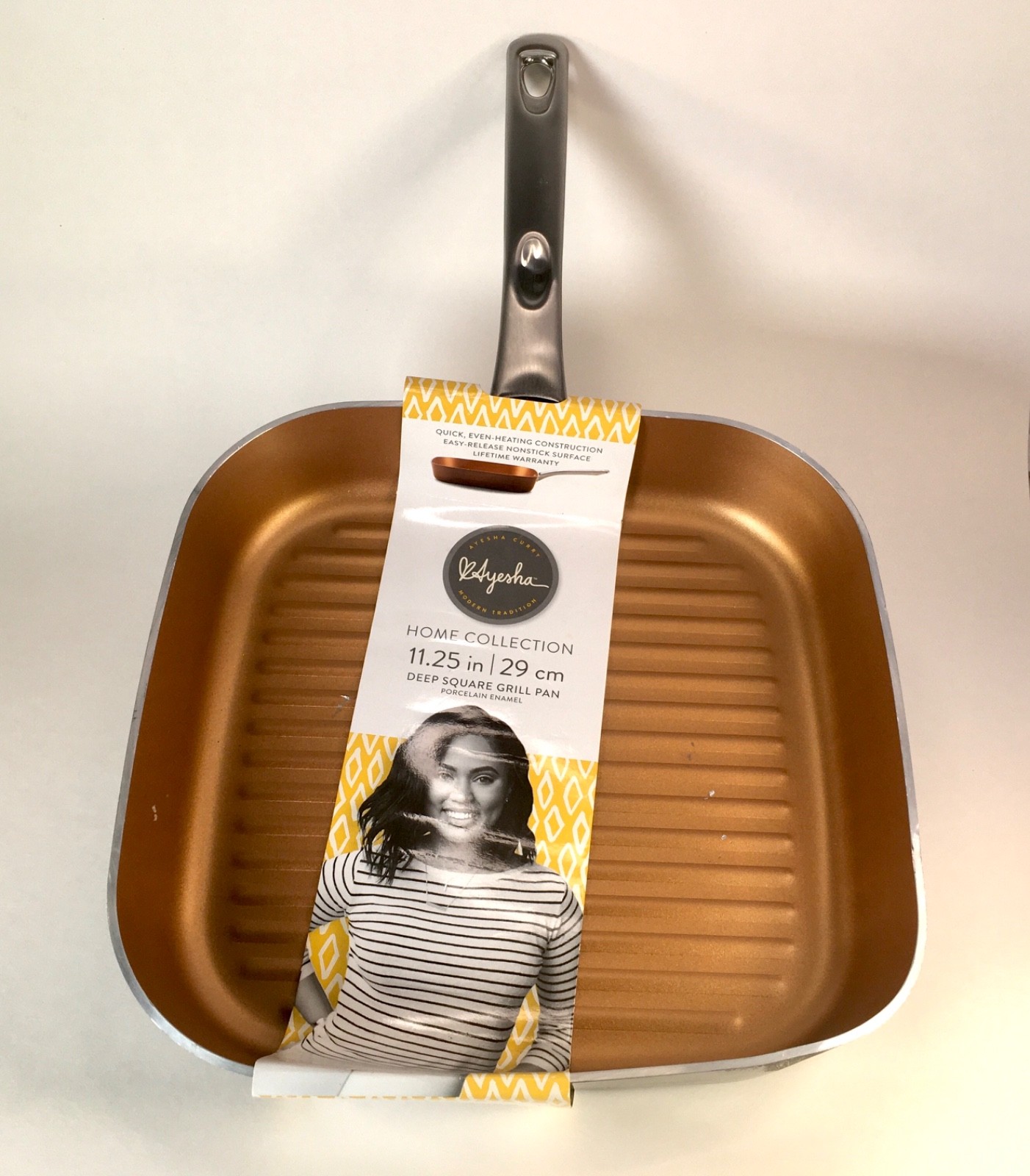 NEW Ayesha Curry 11.25” Square Grill Pan Porcelain Enamel Nonstick READ