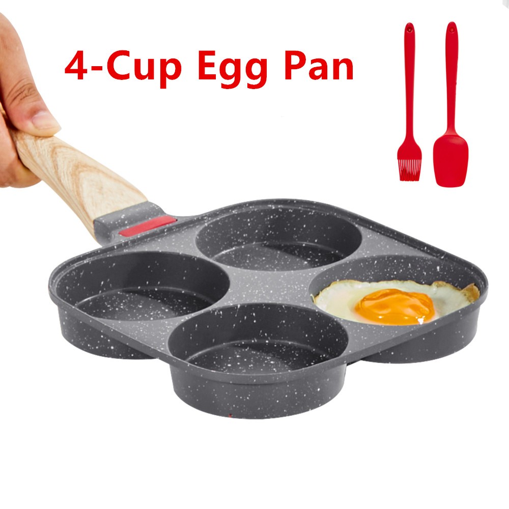 4-Cup Nonstick Egg Frying Pan Aluminum Breakfast Omelette Skillet for Cooking