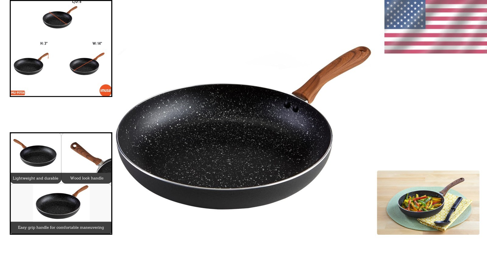 Versatile 8-Inch Fry Pan with Woodlook Handle – Ideal for Searing and Sautéing