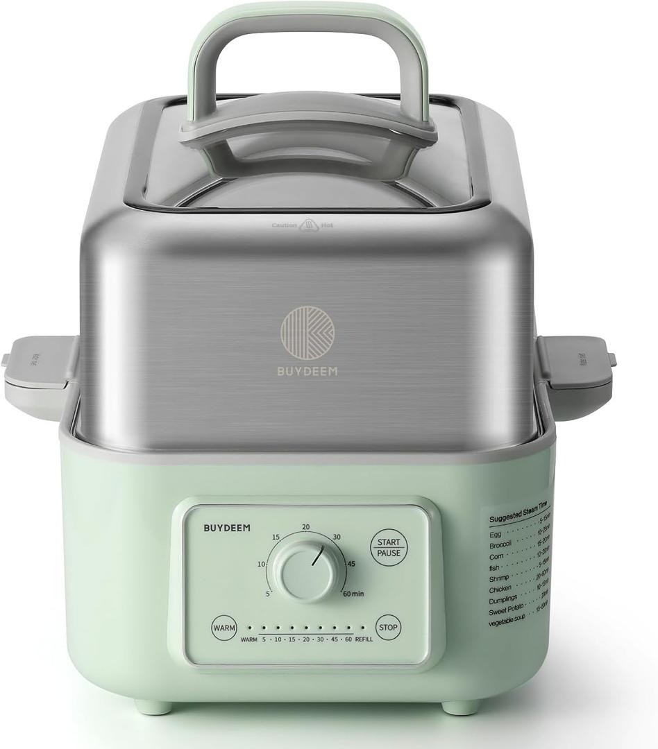 G52 Electric Food Steamer, 5.3QT (2-4 people) 7 Preset Timings, New/Open Box