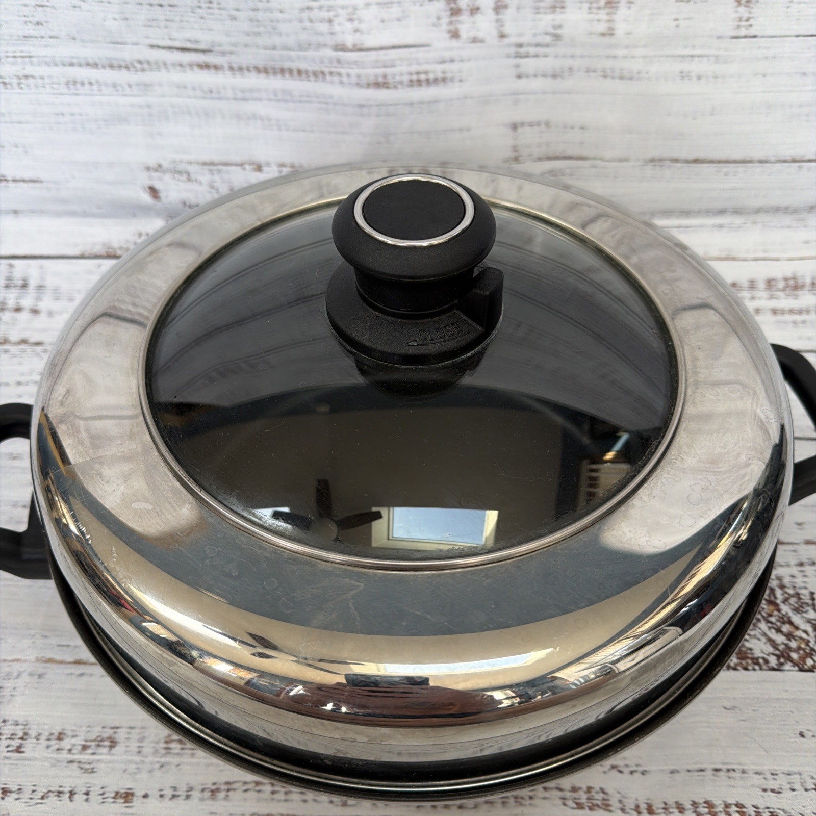 Ultrex 2 18-10 Stainless Frying Pan Glass Lid With Steam Release Valve 020802