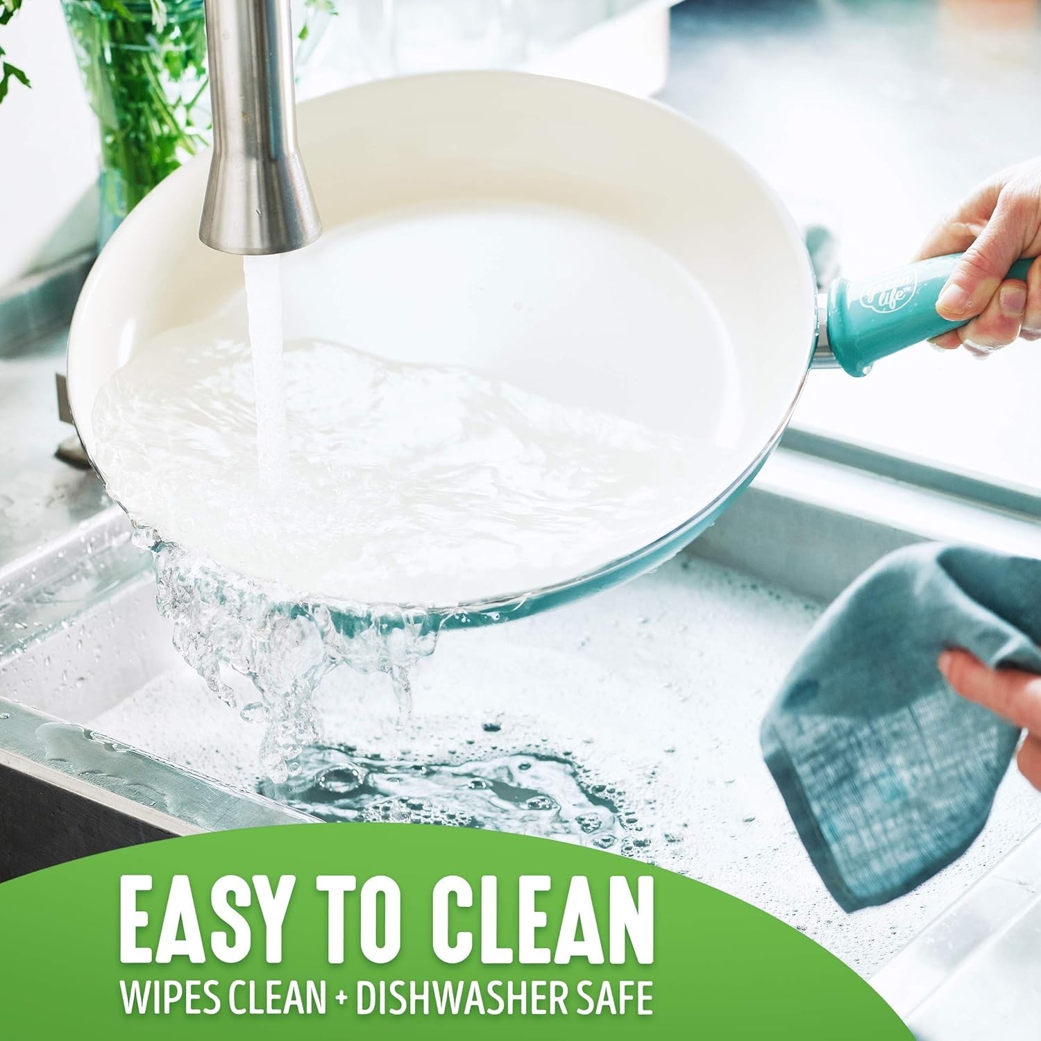 Turquoise 12-Piece PFAS-Free Cookware Set with Stay-Cool Handles & Easy Cleanup