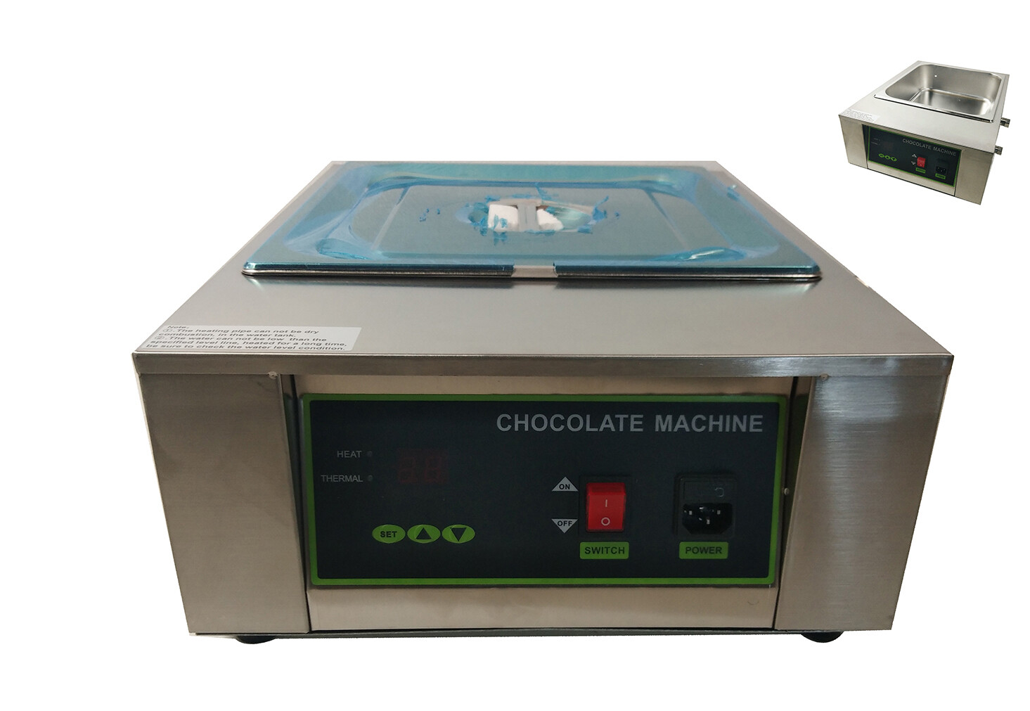 110v 1000w Stainless Steel Single Cylinder Digital Chocolate Melting Pot 0-80 ℃