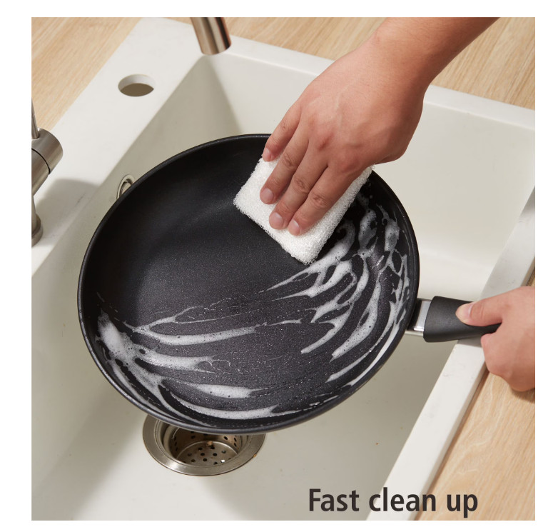 3 Piece Nonstick Aluminum Skillet Set Black Finish Cookware Collection