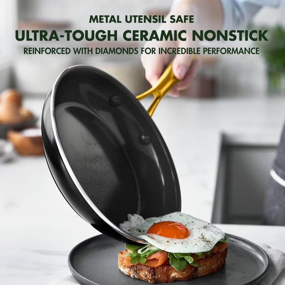 GreenPan Studio 10″ Open Frypan – Black Nonstick Skillet for Everyday Cooking