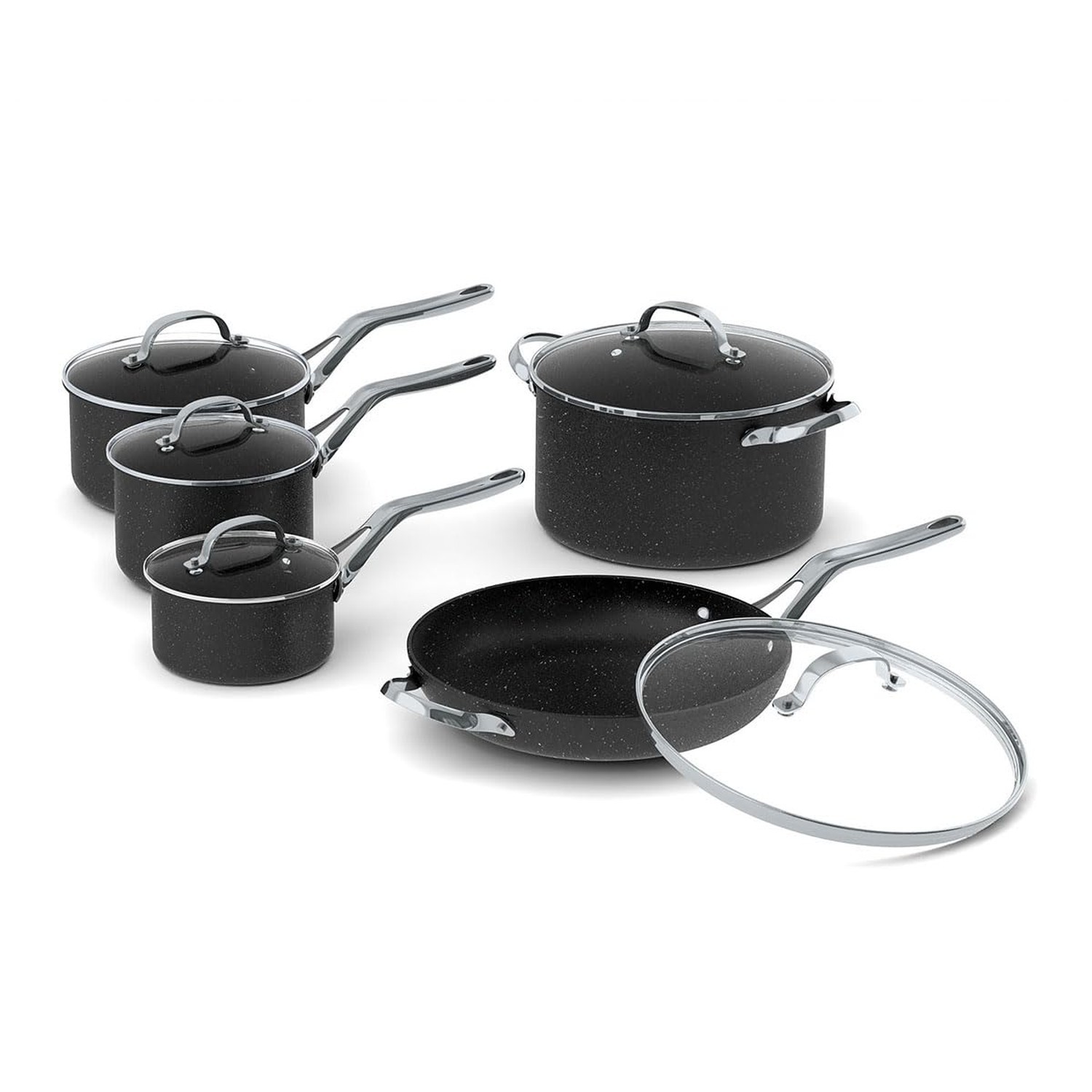 Starfrit The Rock 10PC Non-Stick Cookware Set – Durable Forged Aluminum – Ove…