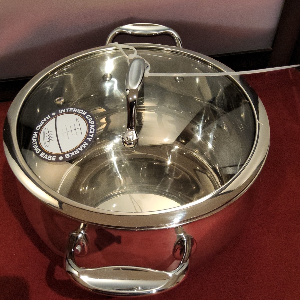 David Burke Restaurauteur 7 Qt Stainless Steel Stockpot w/ Glass Lid, Induction