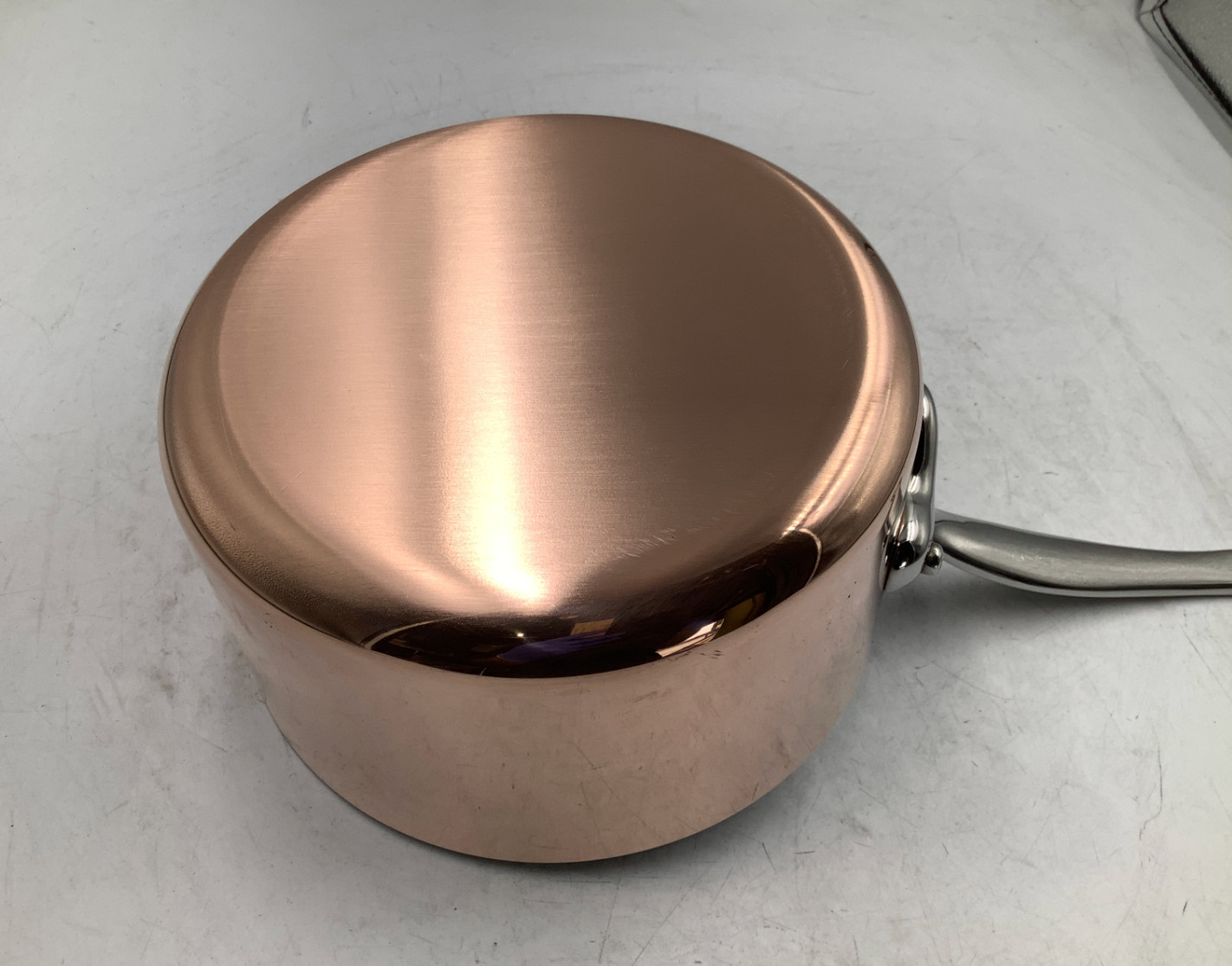Mauviel M’Heritage 150 S Polished Copper & Stainless Steel Sauce Pan. 1.9 Qt