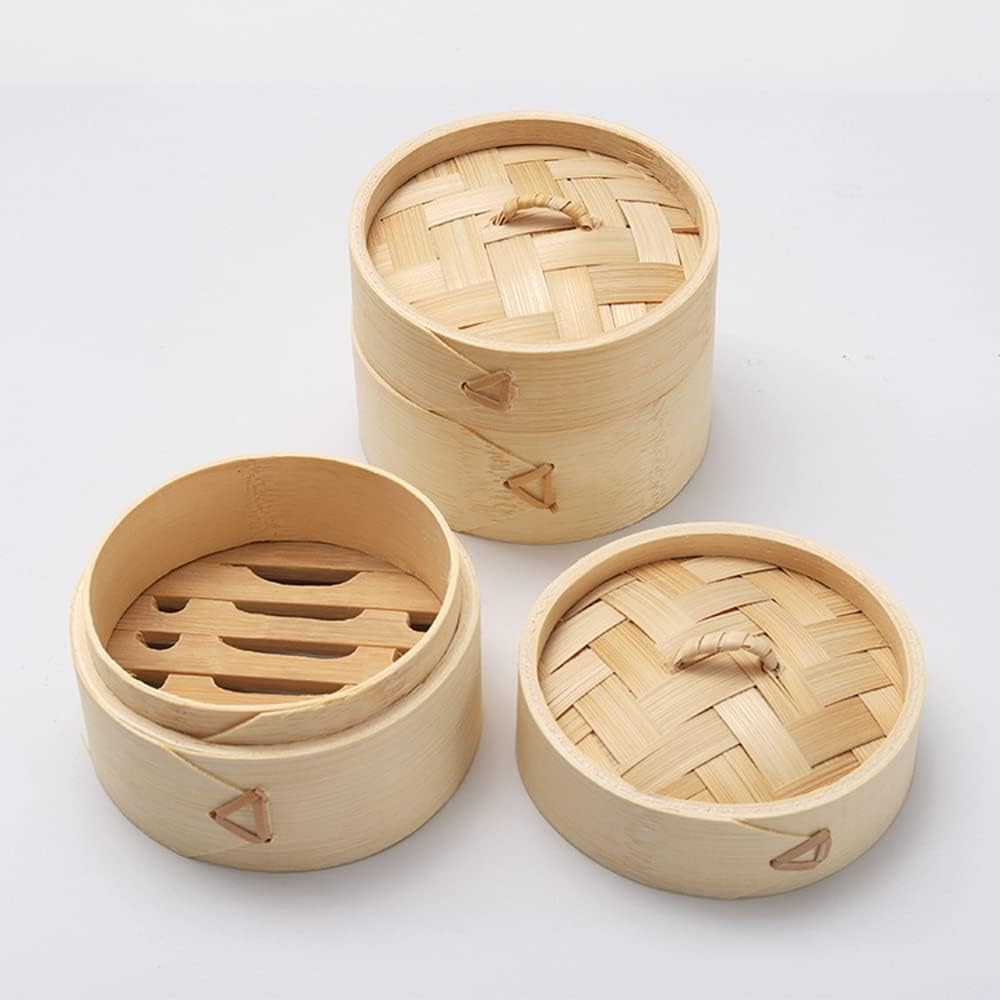 Bamboo Steamer Basket – Traditional Dumpling Steamer with Lid for Cooking Veg…