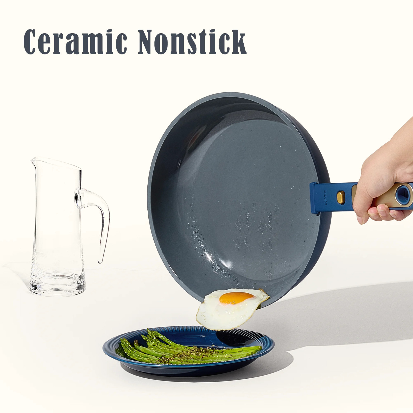 15‑Pc Ceramic Nonstick Cookware Set – Detachable Handles