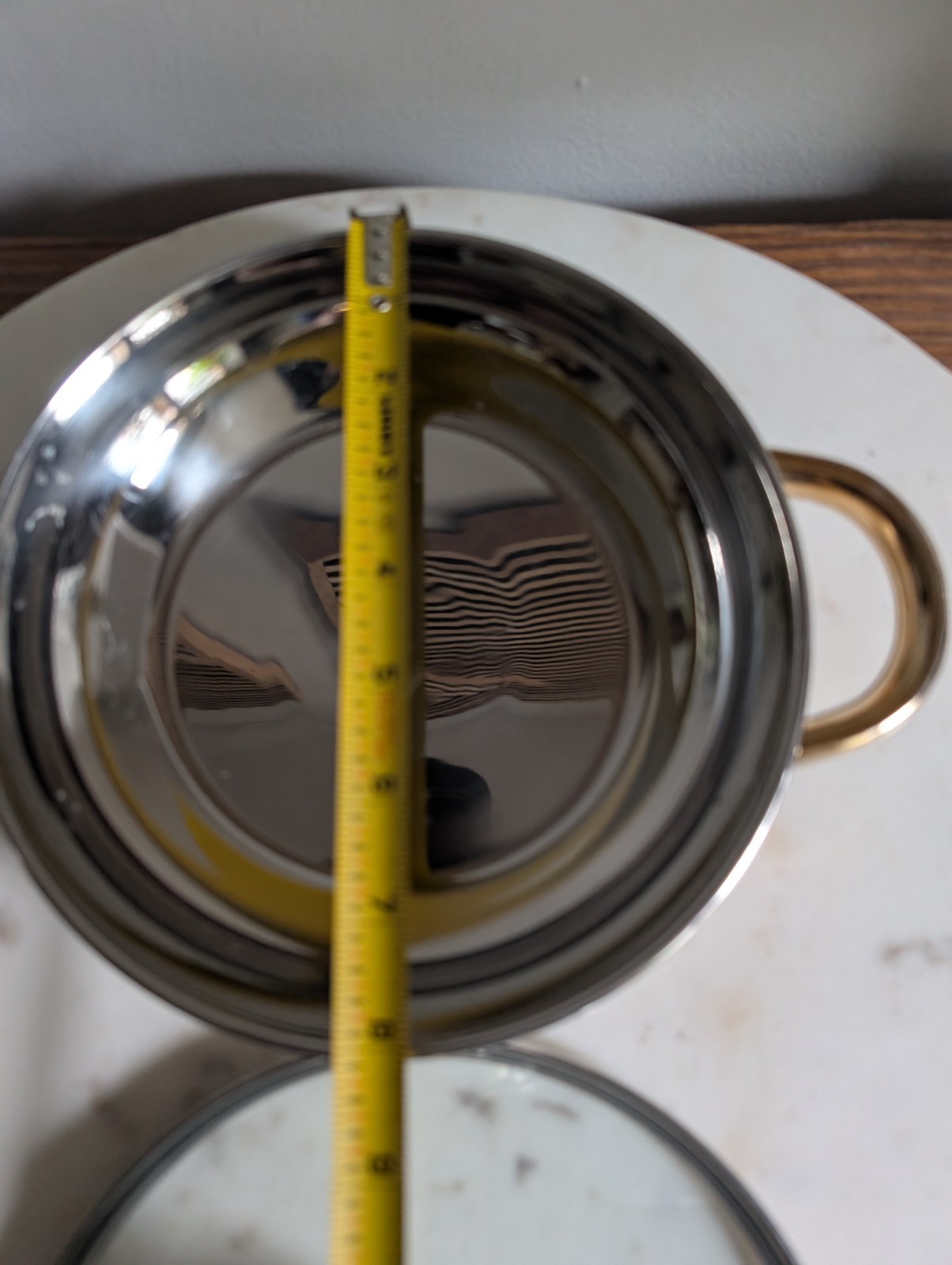 Cuisine Cookware 8″ 18/10 Stainless Steel 3-Ply Covered Pot Glass Lid