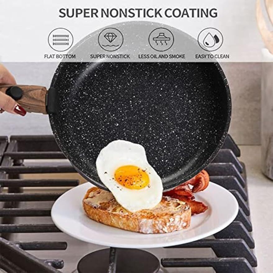 10 Pcs Non Stick Cookware Sets Pots Pans Removable Handle Stackable Cooking New