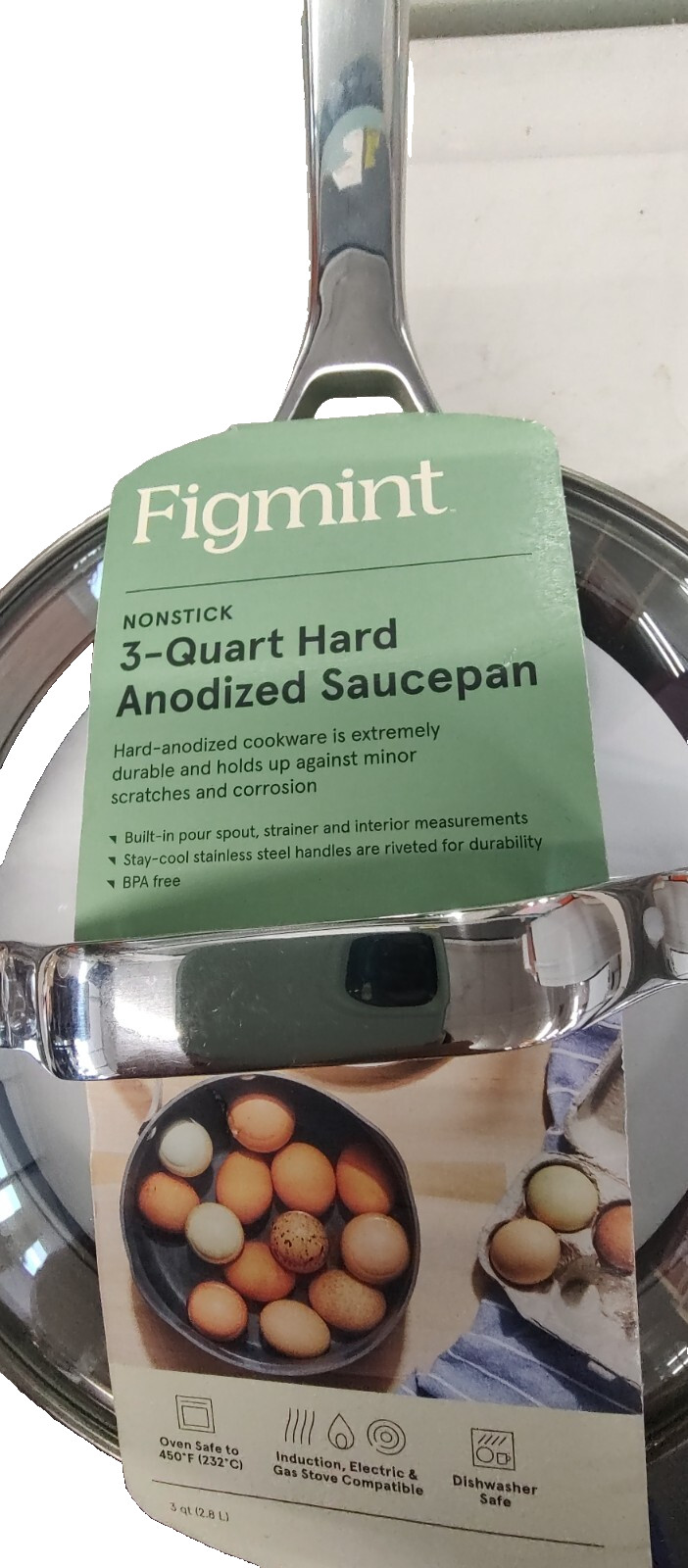 3qt Nonstick Ceramic Coated Aluminum Sauce Pan – Figmint™ Dark Gray