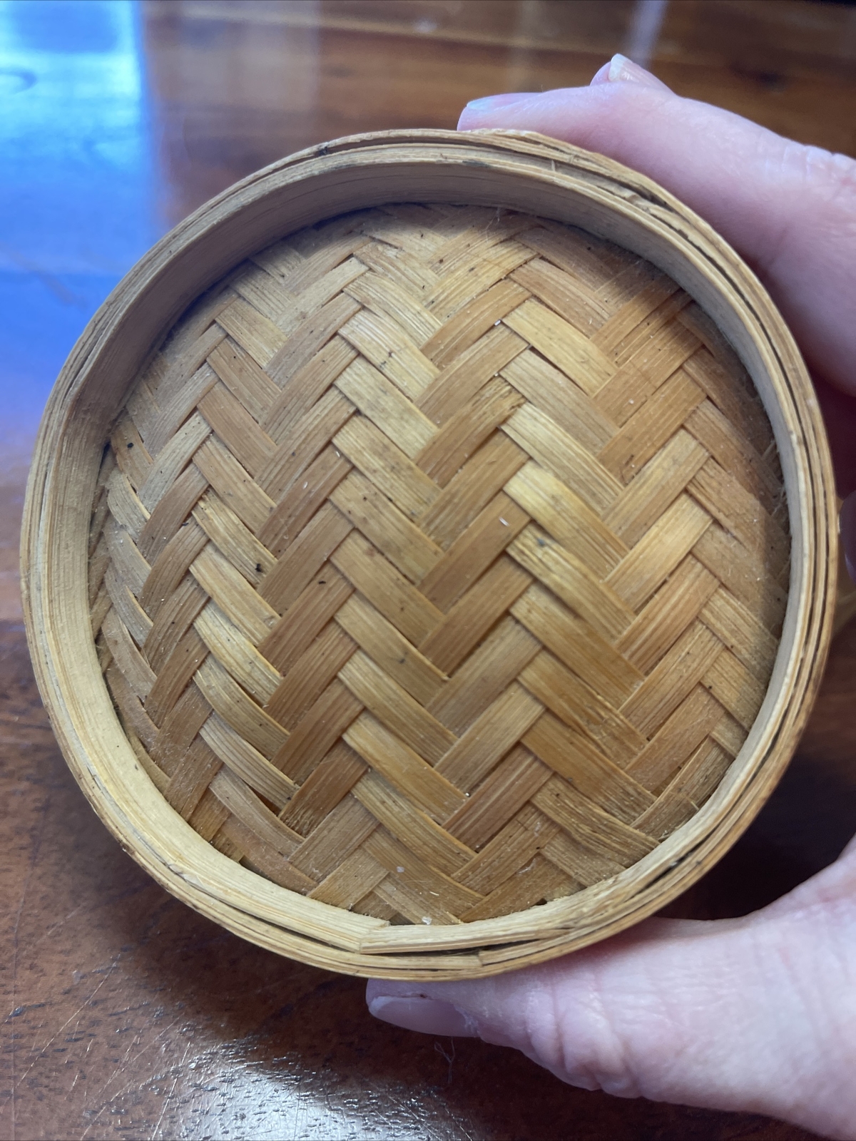 Vintage Individual Bamboo Steamer Asian Cooking 4” Diameter (TD)