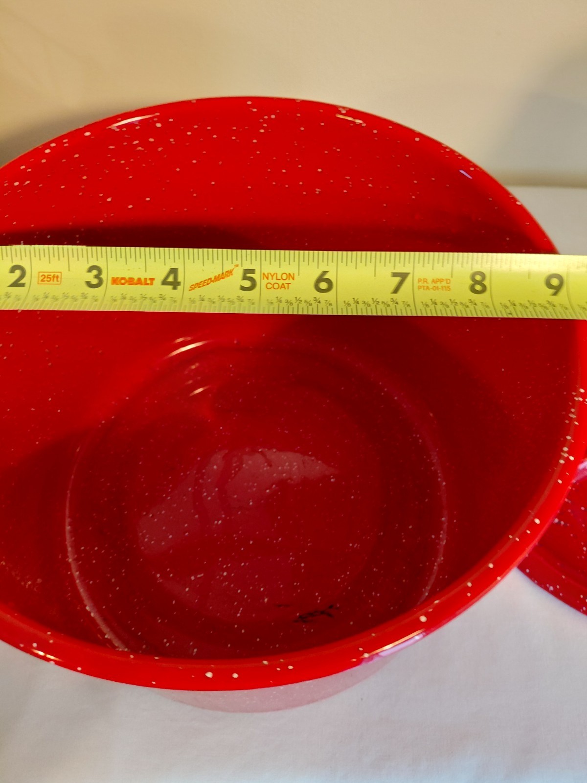 Red Enamel Stockpot with Lid, 9 Inch Diameter x 9 Inch Height, Double Handle 6QT