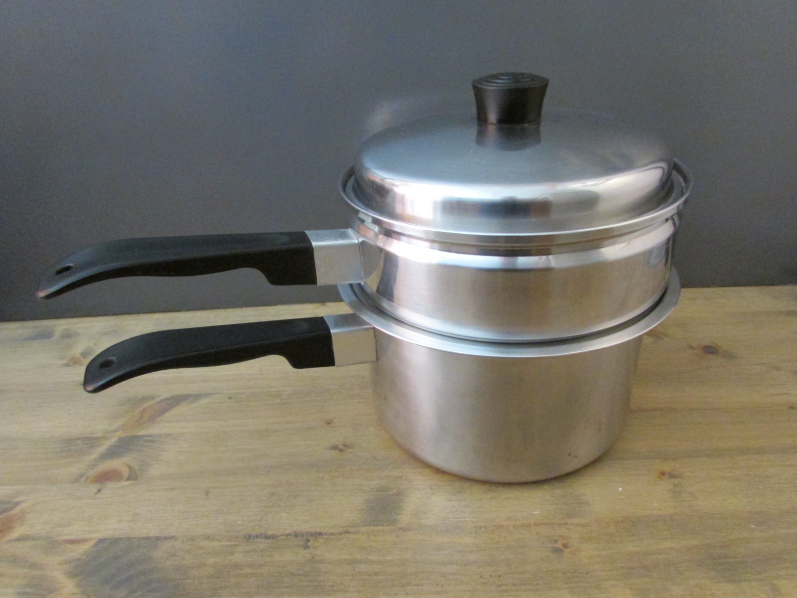 LUSTRE CRAFT Stainless 3 QT Saucepan with Steamer, Broiler & Lid 18-8 Stainless