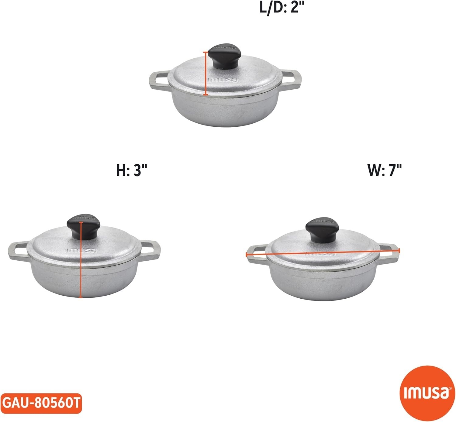 Versatile 0.5Qt Mini Cast Aluminum Caldero – Ideal for Tapas & More with Lid