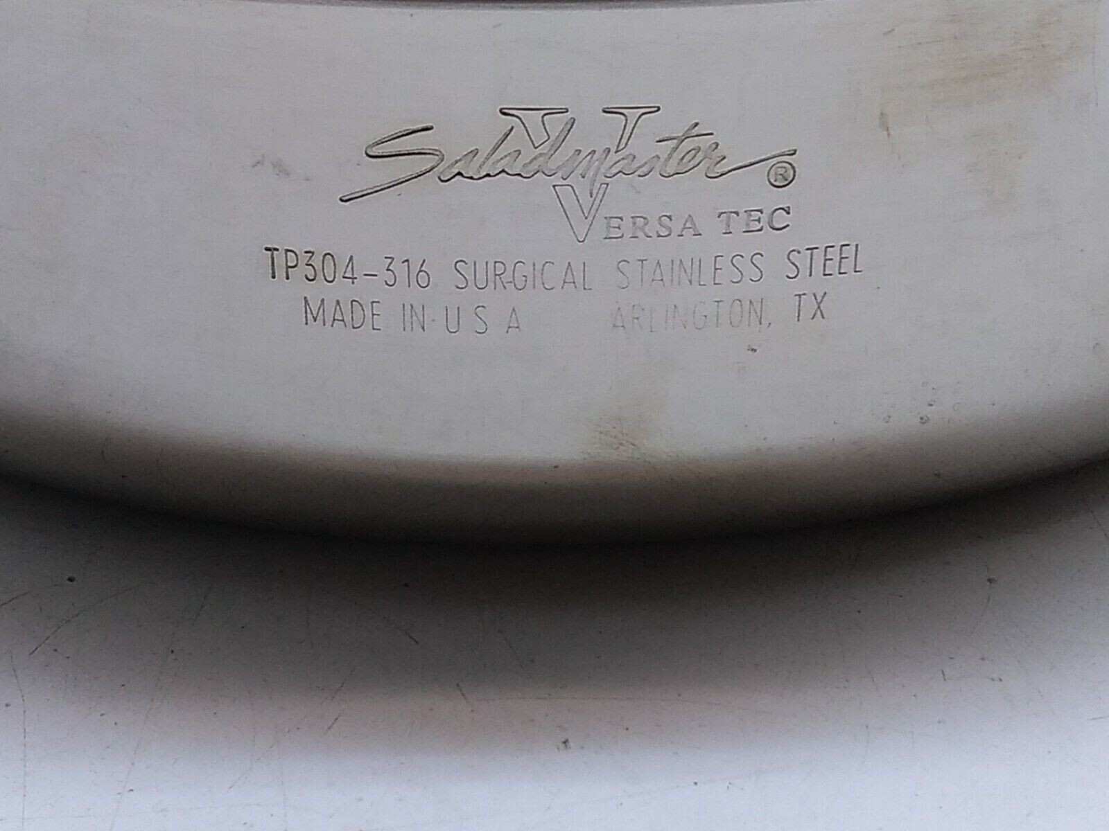 Saladmaster Skillet 9″ Versa TP304-316 Surgical Stainless Stir Fry Sauté Pot Lid