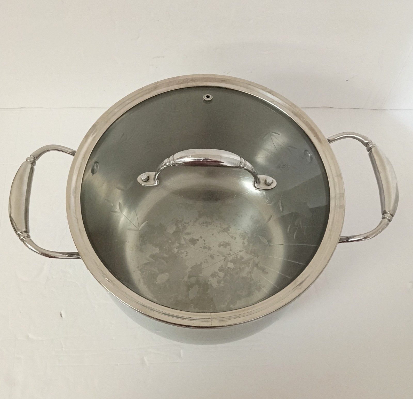 Princess House Heritage Tri-Ply Stainless Steel 8 qt Bell Shape Stockpot W/Lid.