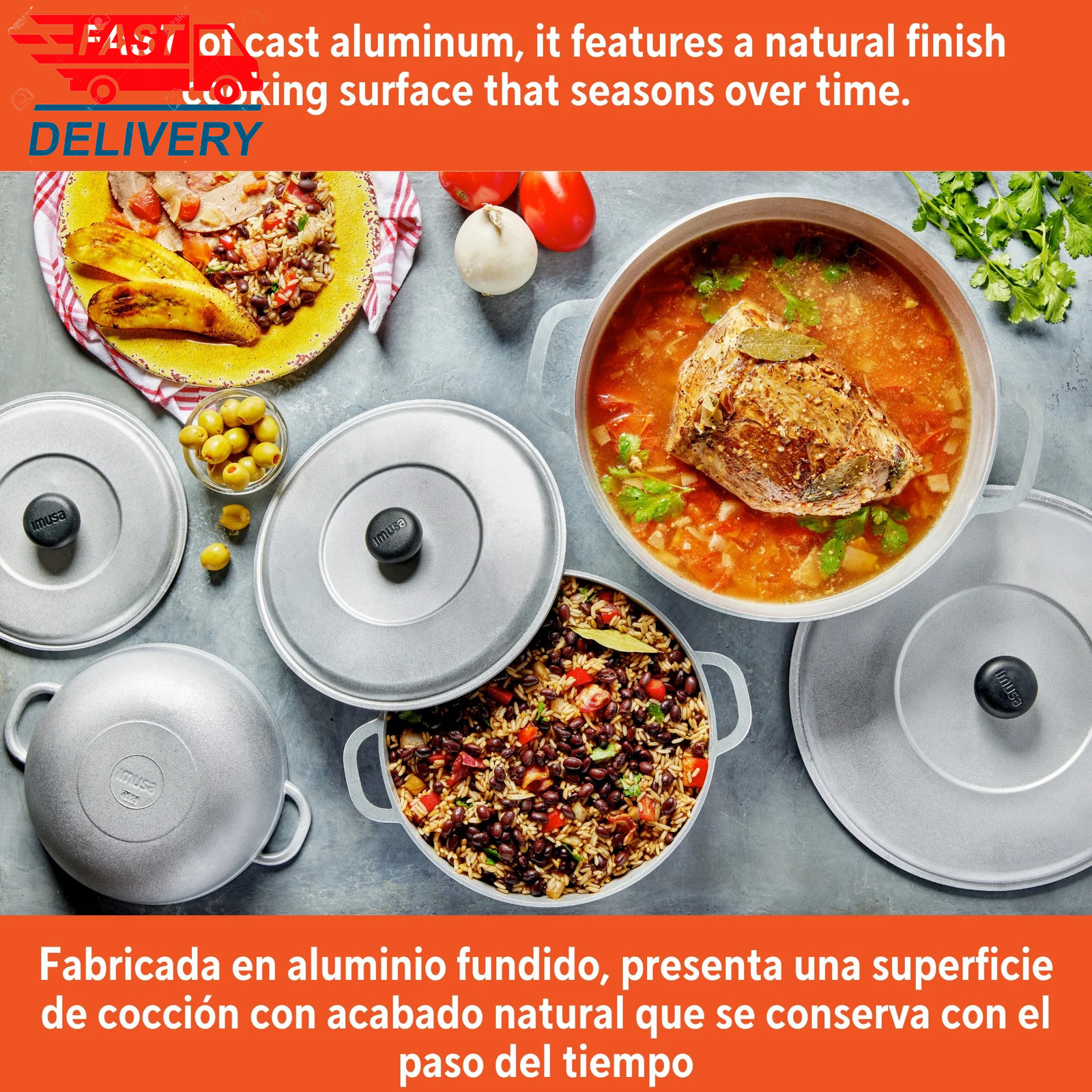 1.5/2.5/5.2Qt Cast Aluminum Caldero 3Pc Set – 18/22/28Cm ✅ 👈