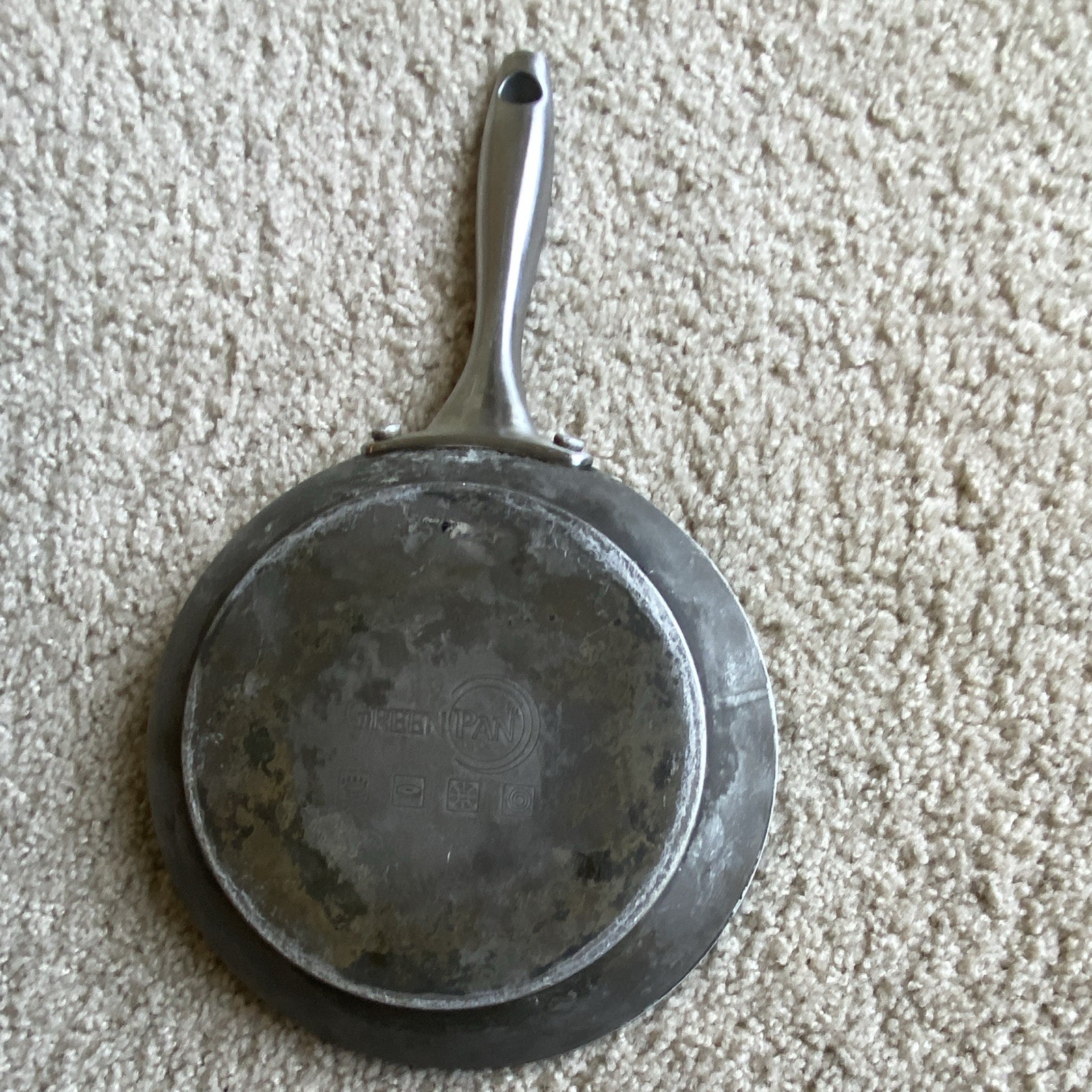 GreenPan 8-Inch Gray Non-Stick Frying Pan Metal Induction Long Handle