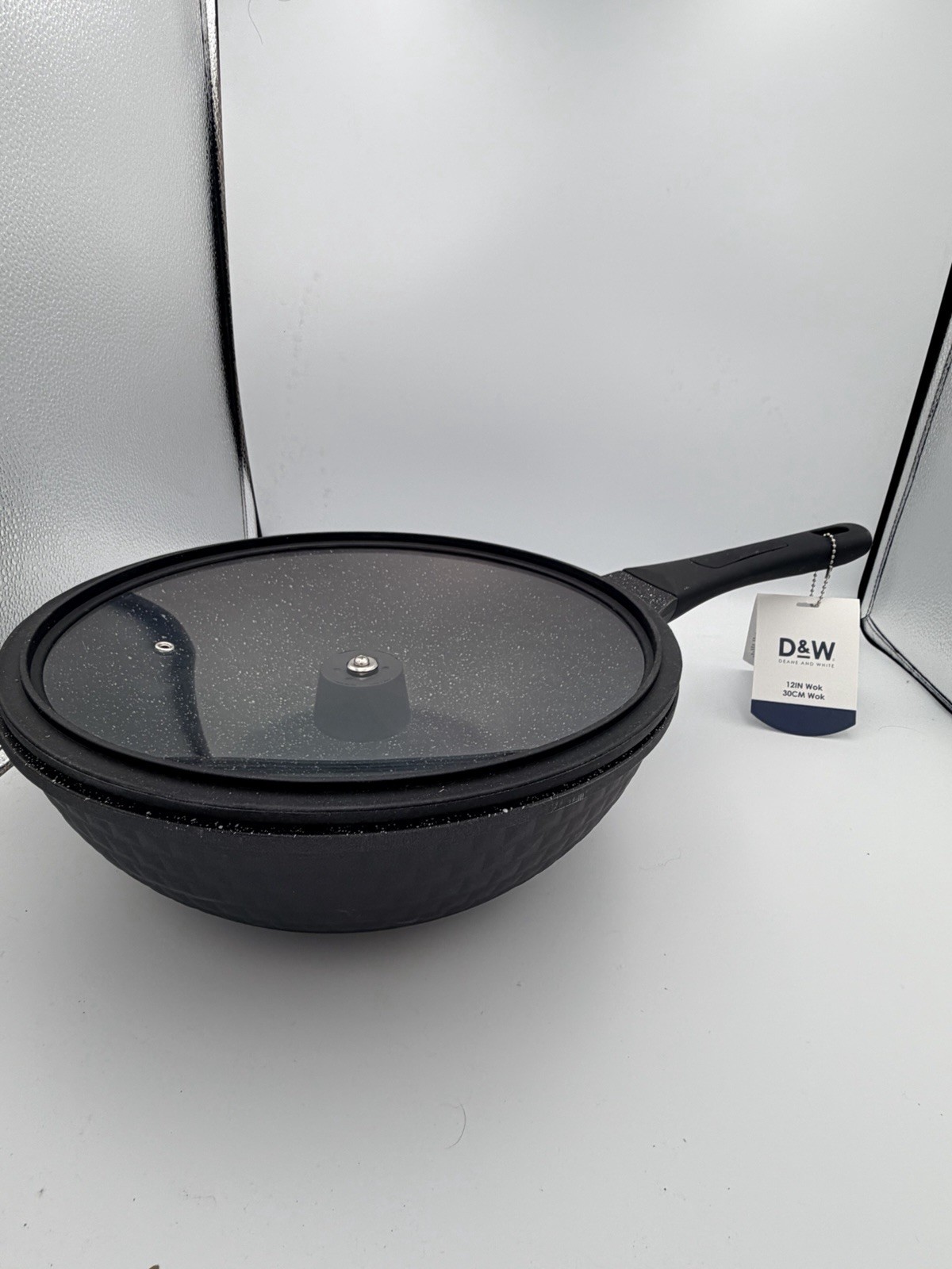 Deane & White D&W Premium Quality DieCast Aluminum 12″ Wok With Lid Cookware New