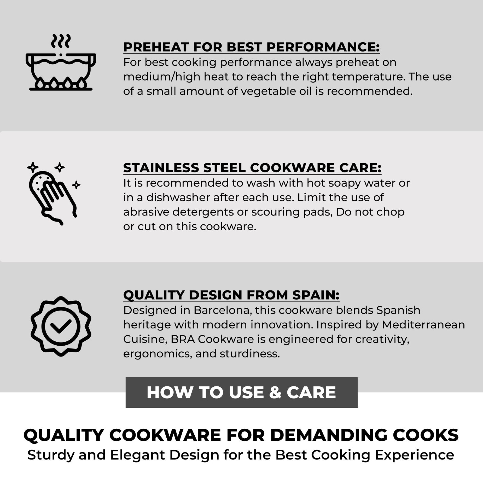 11″ Professional Stainless Steel Frying Pan | Induction Compatible Skillet | PFA
