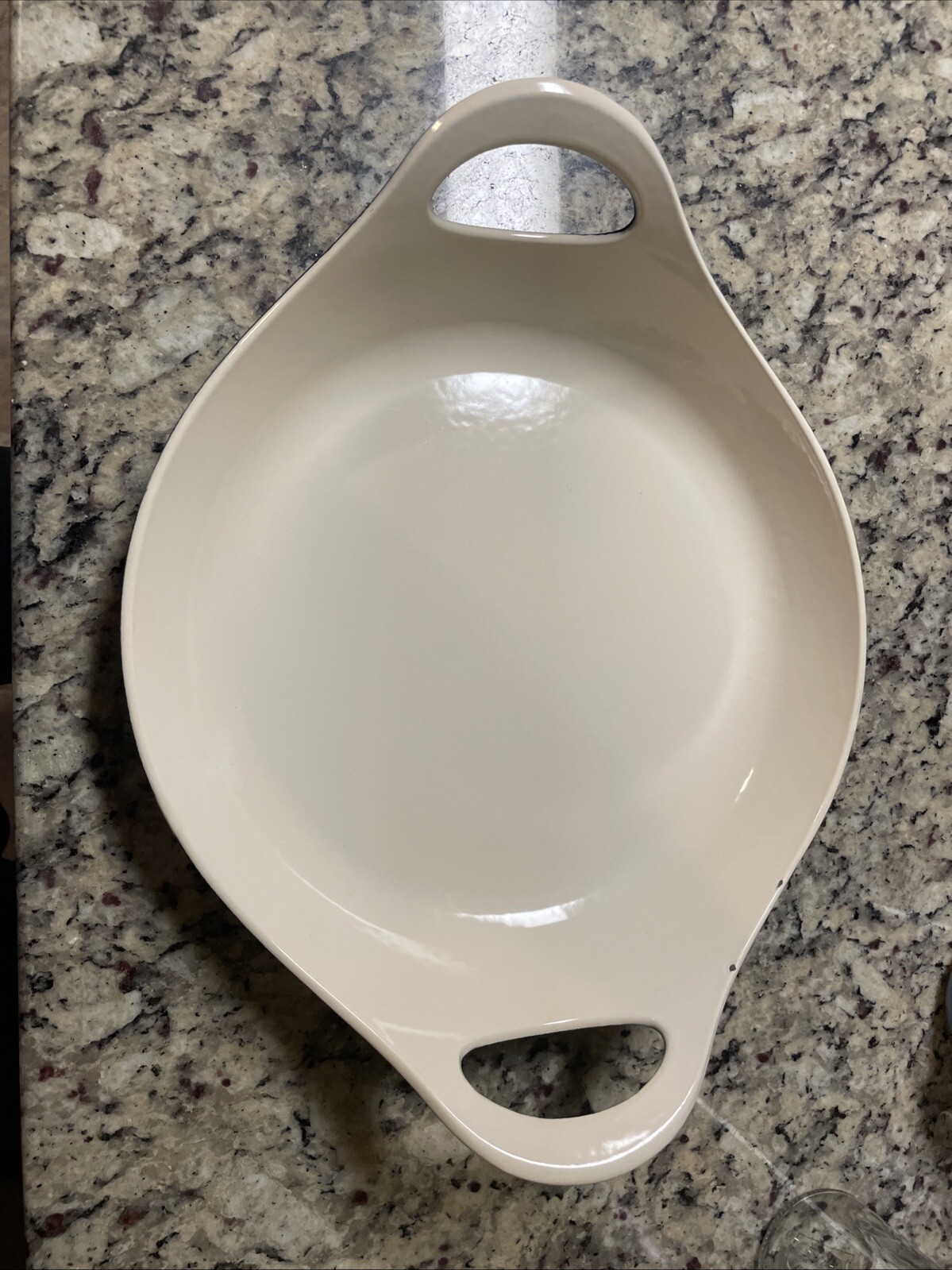 Technique Navy Blue Enamel Cast Iron Skillet Frying Pan Double Handle 11.5 Inch