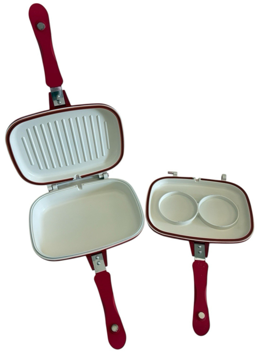 Cook’s Companion Red Uni Versa Pan with Magnet Handles + Egg Cooker