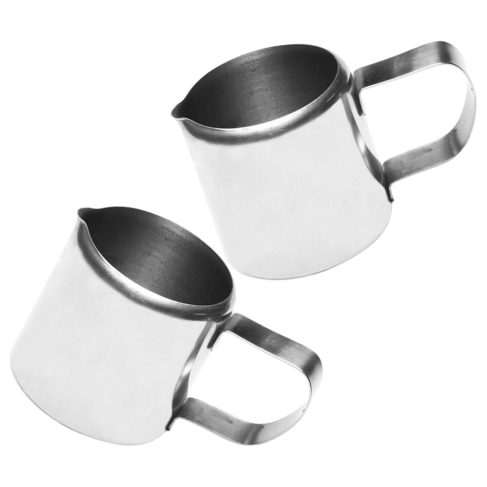 2Pcs Steaming Pitcher Stainless Steel Sauce Jugs Espresso Measuring Cup 57ml US