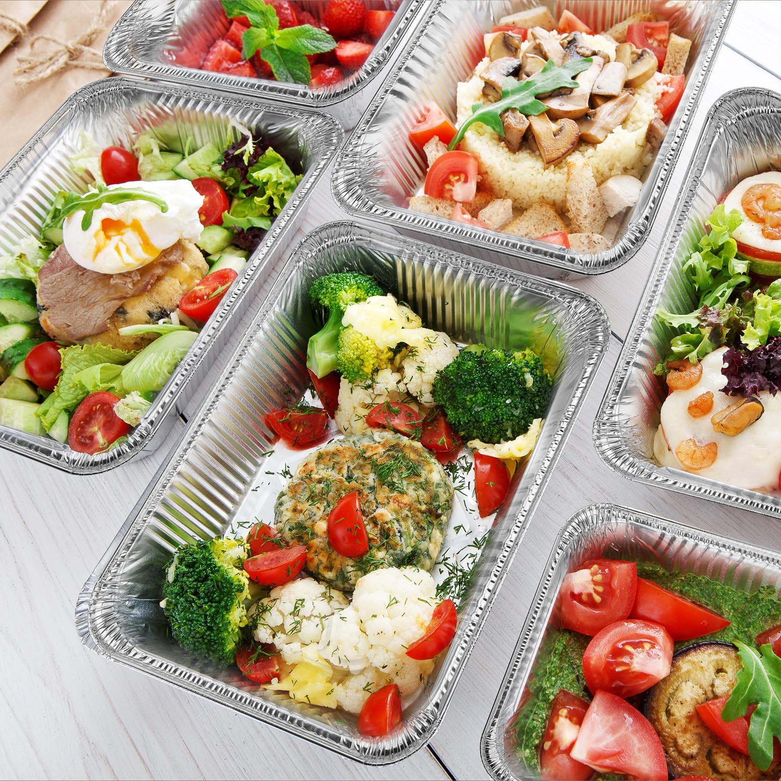 Roponan 9X13 Aluminum Foil Pans 40-Pack Half Size Disposable Aluminum Foil
