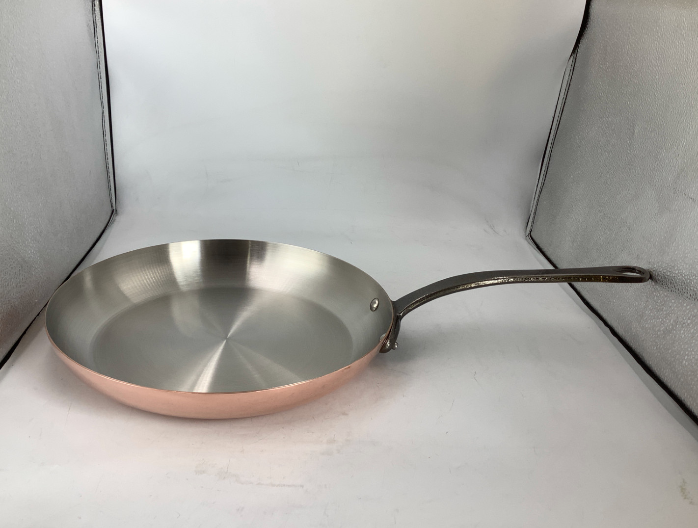 Mauviel M’Heritage M150CI Polished Copper & Stainless Steel Frying Pan, 11.81-in