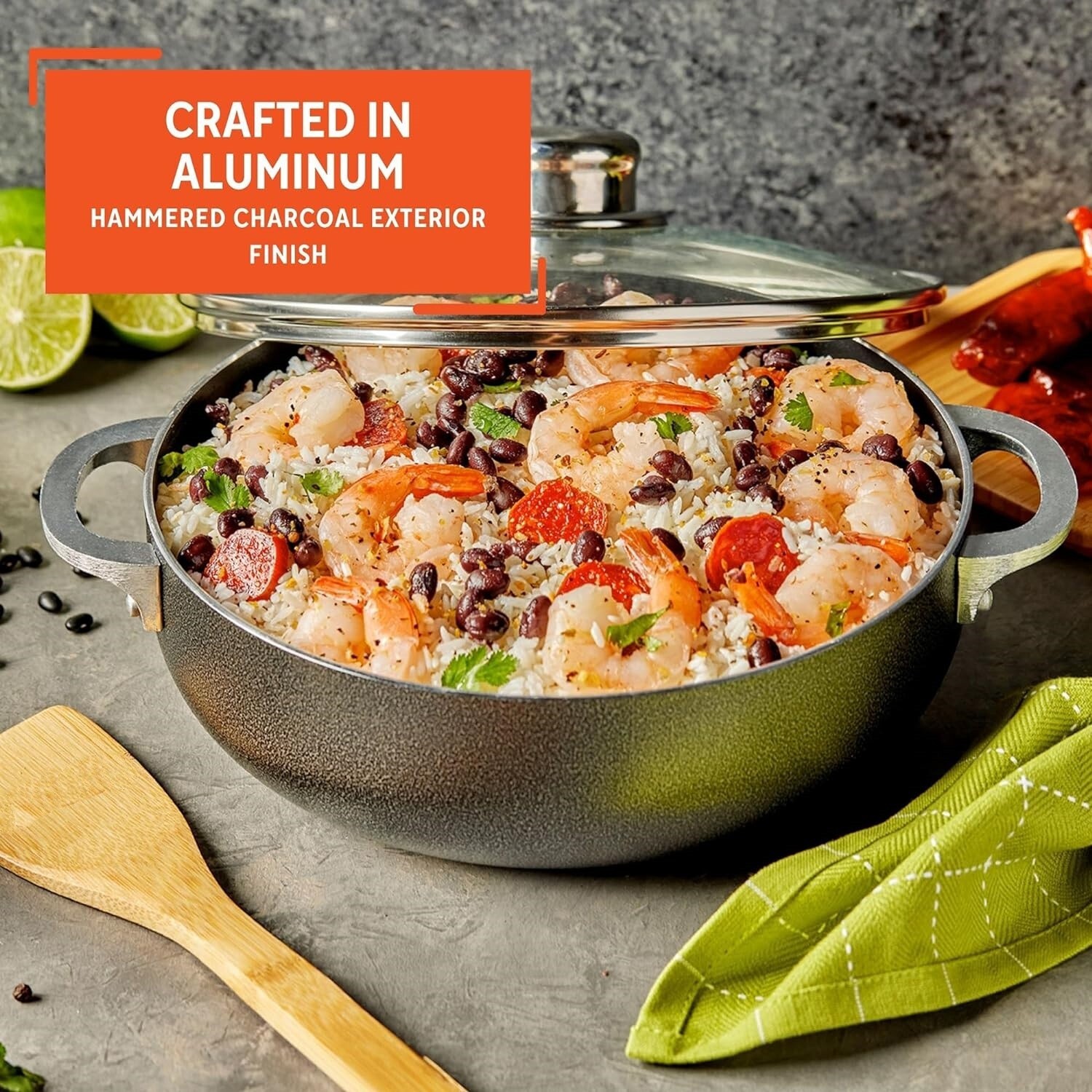 Olla De Aluminum Fundido Con Tapa Horno Holandés De 3.2 QT De Cocción Lenta NEW