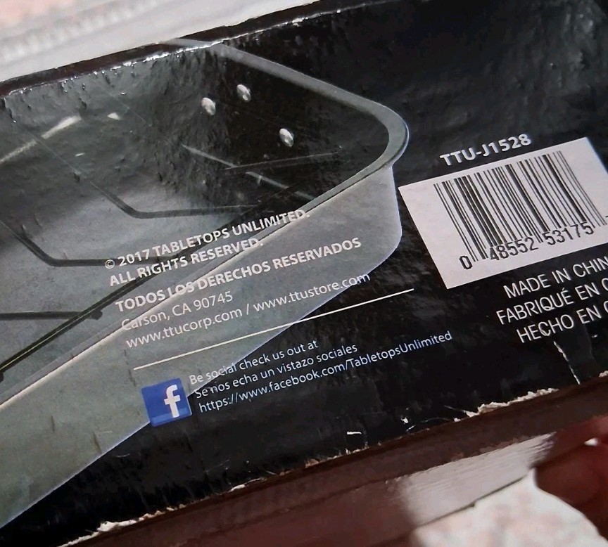 Non-Stick Steel Roaster V-Rack Extra Large 25lb Capacity 17x12x3 New Damaged Box
