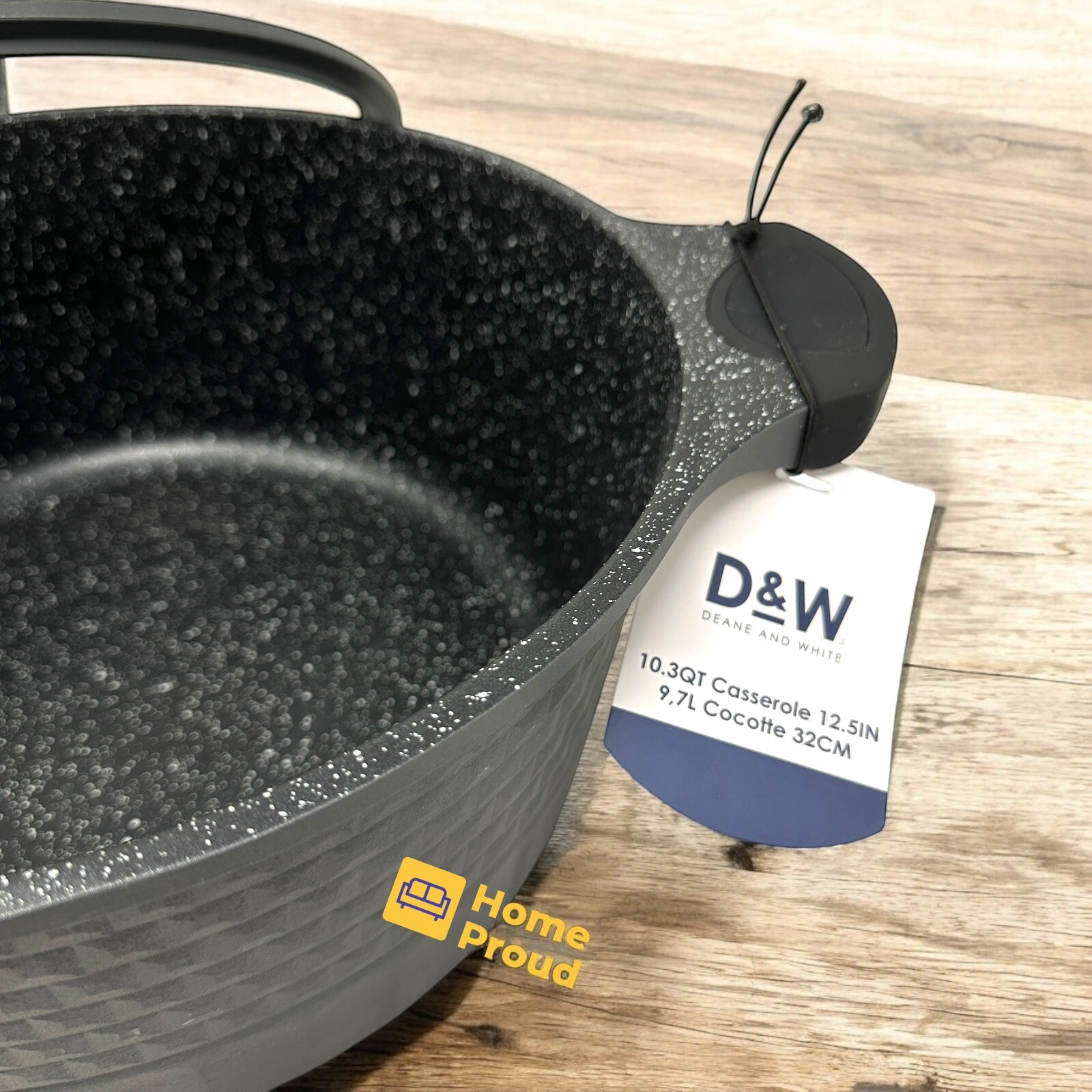 D&W Pot/Casserole 12.5″ Inch,10 Qt With Lid Big Party Size Nonstick Cookware
