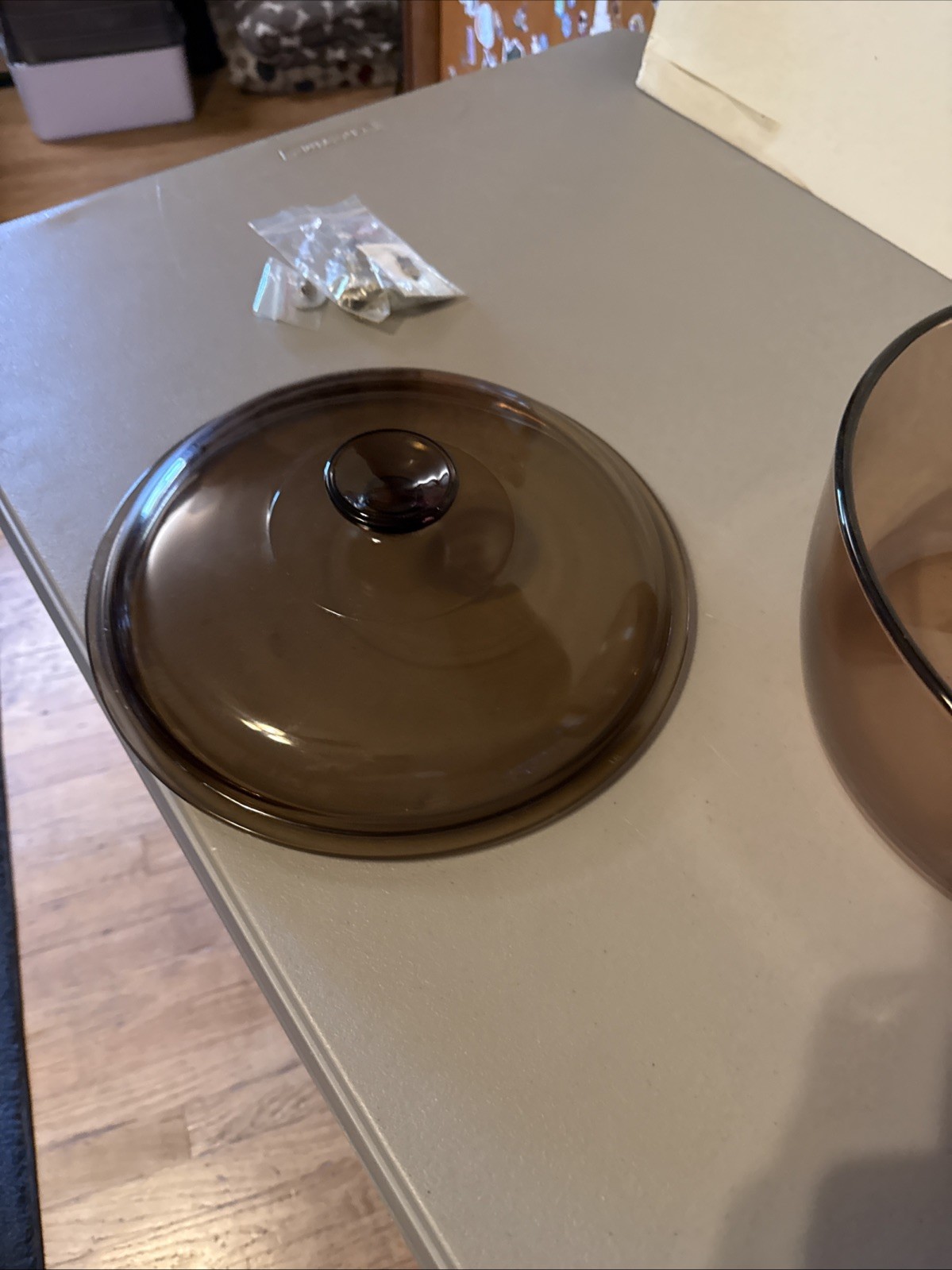 Corning Vision Amber 4.5L Dutch Oven Stock Pot 5 Quart USA w/ Lid