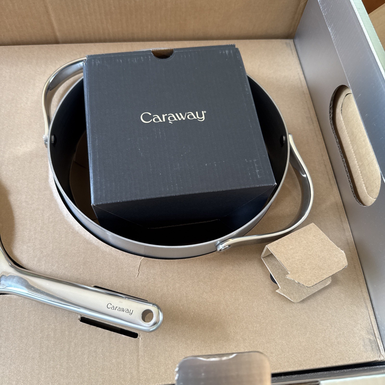 CARAWAY HOME Cookware Set Stainless Steel With Leak Proof Lid Silver 7 – Piece