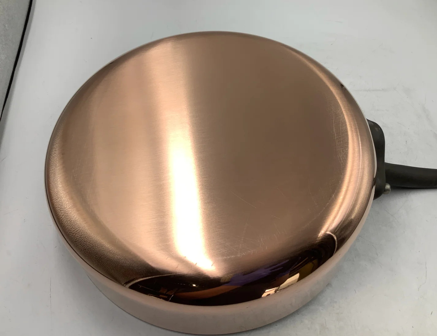 Mauviel M’Heritage 250 CI Copper Saute pan With Lid, Cast Iron Handle, 3.3-Qt