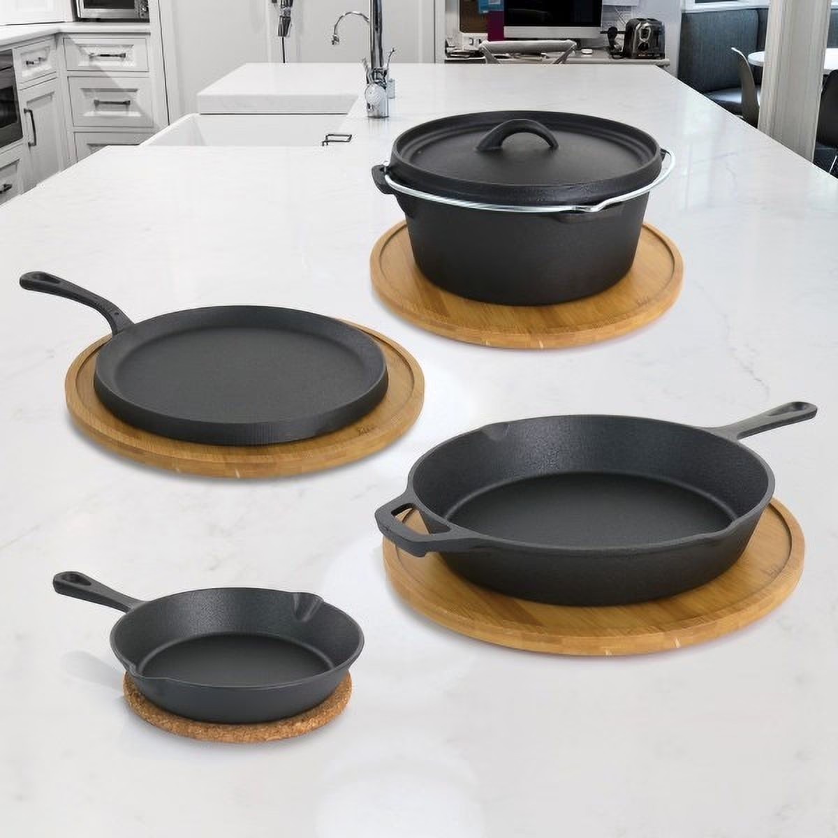 MegaChef Pre-Seasoned Cast Iron 5-Piece Cookware Set
