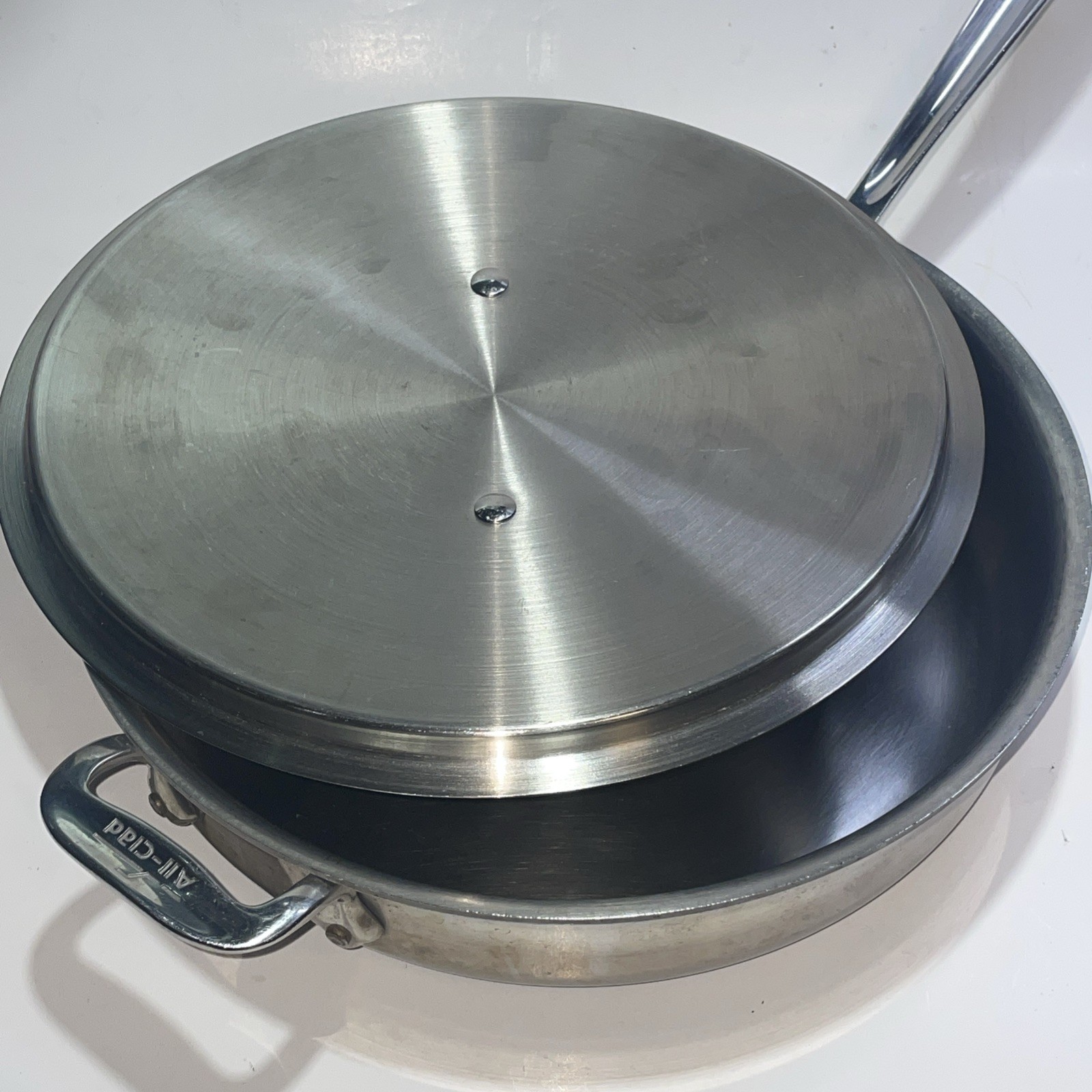 ALL-CLAD Vintage Stainless Steel 11.25” Inch Frying Saute Pan Skillet Handle Lid