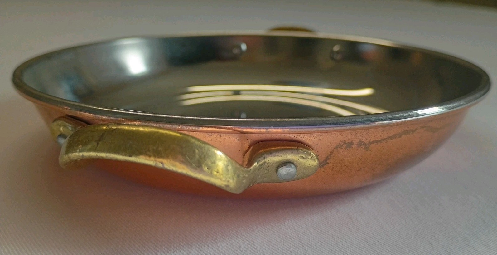 6.75 x 1.5 Round Copper Serving Pan Curry Appetizer Dish By Benjamin And Medwin