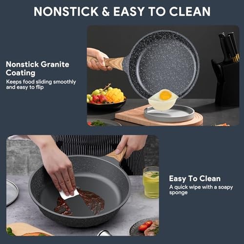 Kitchen Nonstick Cookware Piece Omelette Pan Skillet Set, Nonstick Die-cast 3