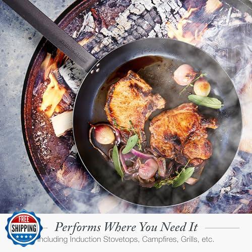 Merten and Storck Pre-Seasoned Carbon Steel 12″ Frying Pan Skillet, Fast Heat