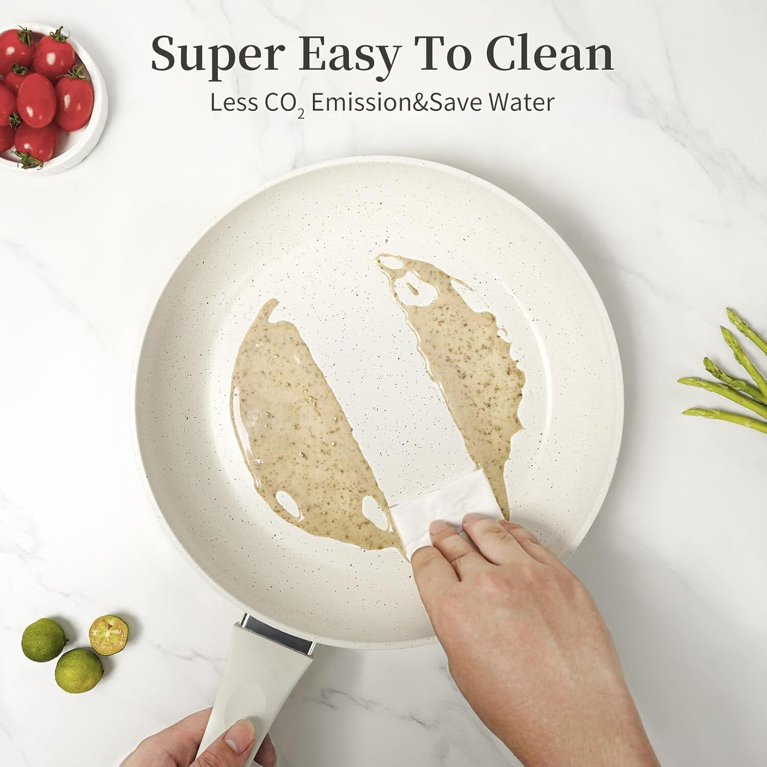 Ceramic Frying Pan Set with Lids – Non Stick Frying Pan with Lids